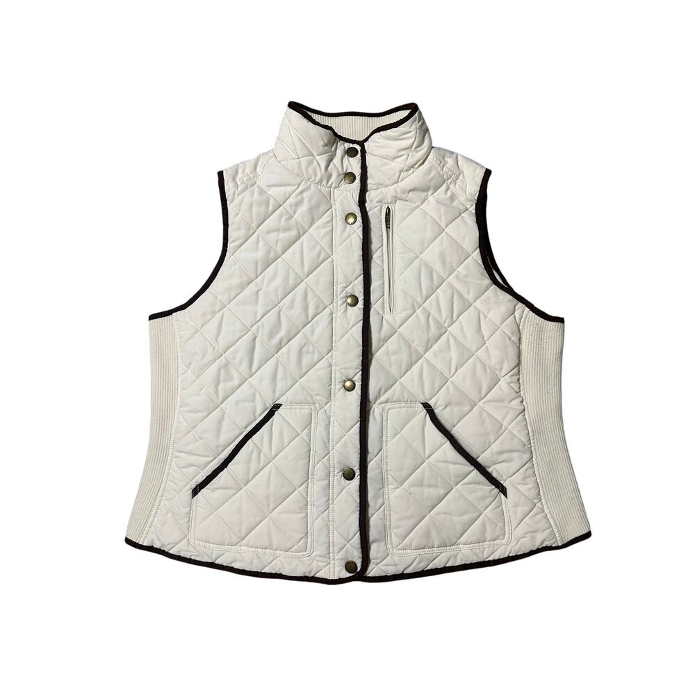 Ralph Lauren Quilted Vest White and Brown